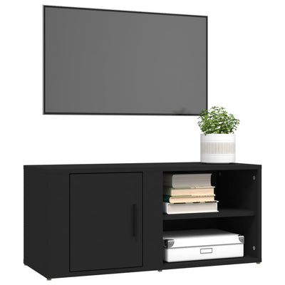 TV Cabinets 2 pcs Black 80x31.5x36 cm Engineered Wood Payday Deals