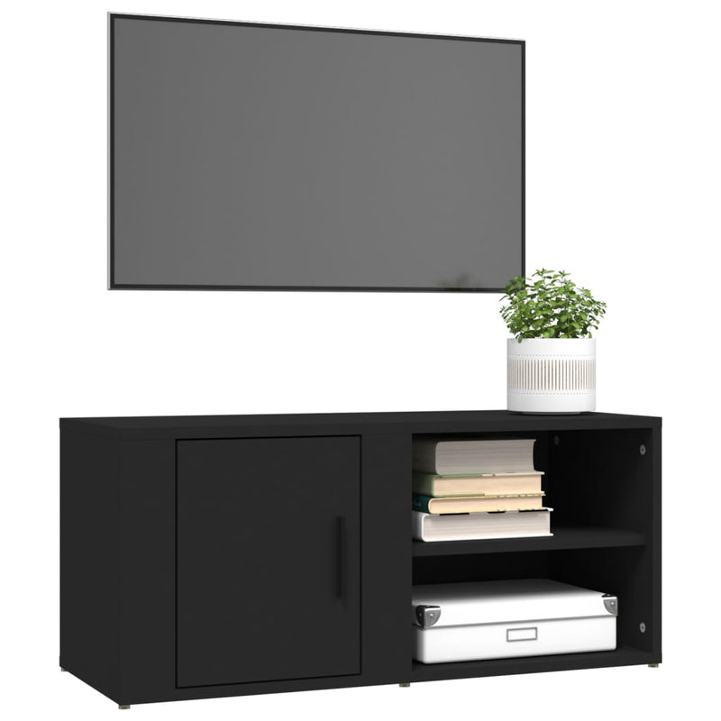 TV Cabinets 2 pcs Black 80x31.5x36 cm Engineered Wood Payday Deals
