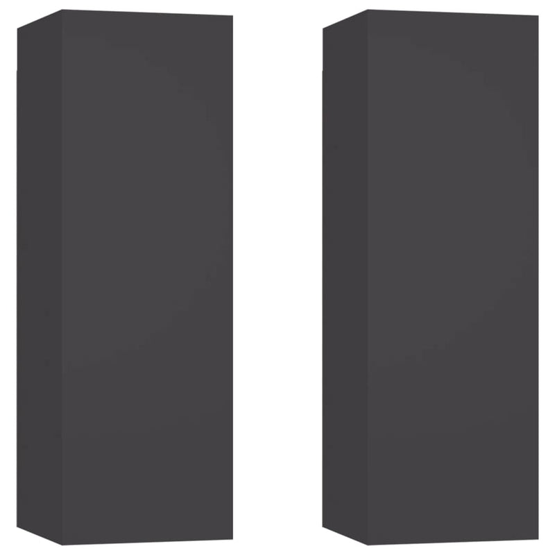 TV Cabinets 2 pcs Grey 30.5x30x90 cm Engineered Wood Payday Deals