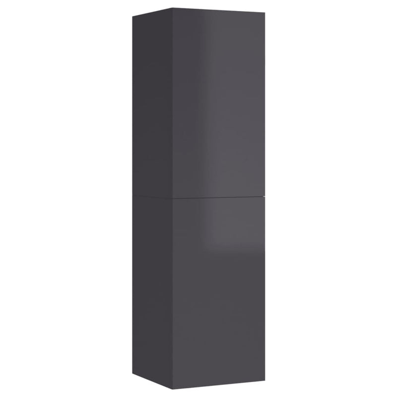 TV Cabinets 2 pcs High Gloss Grey 30.5x30x110 cm Engineered Wood Payday Deals