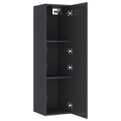 TV Cabinets 2 pcs High Gloss Grey 30.5x30x110 cm Engineered Wood Payday Deals