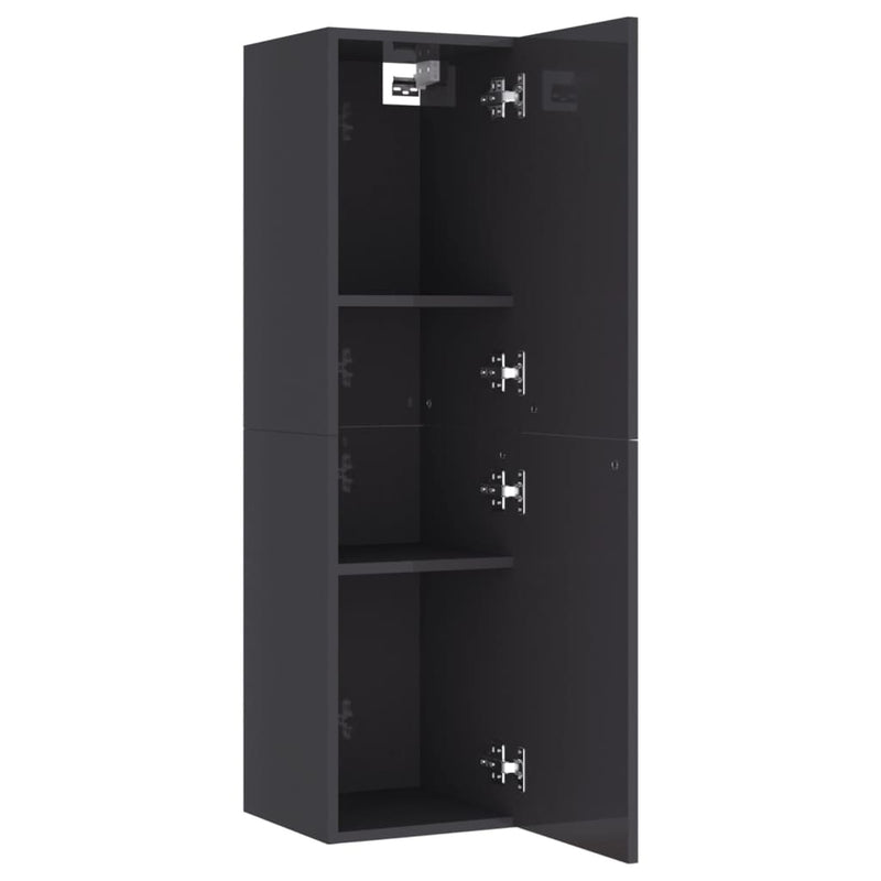 TV Cabinets 2 pcs High Gloss Grey 30.5x30x110 cm Engineered Wood Payday Deals