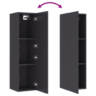 TV Cabinets 2 pcs High Gloss Grey 30.5x30x110 cm Engineered Wood Payday Deals