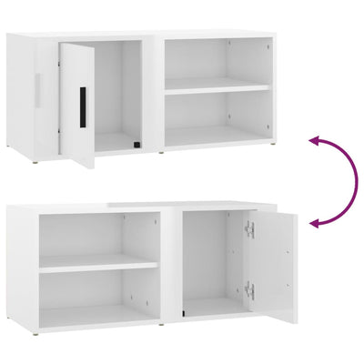 TV Cabinets 2 pcs High Gloss White 80x31.5x36 cm Engineered Wood Payday Deals