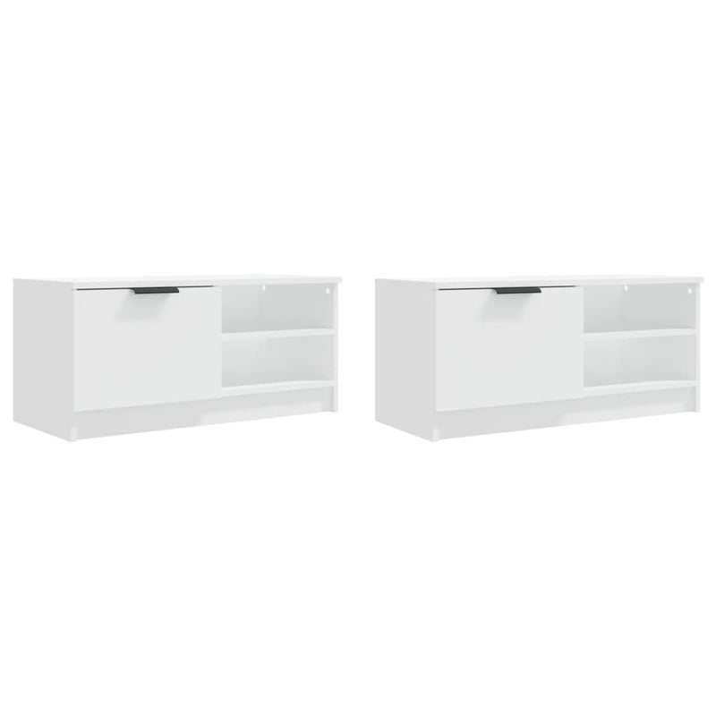 TV Cabinets 2 pcs White 80x35x36.5 cm Engineered Wood Payday Deals
