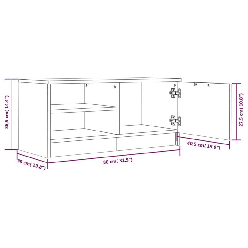 TV Cabinets 2 pcs White 80x35x36.5 cm Engineered Wood Payday Deals