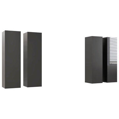 TV Cabinets 4 pcs High Gloss Grey 30.5x30x110 cm Engineered Wood Payday Deals