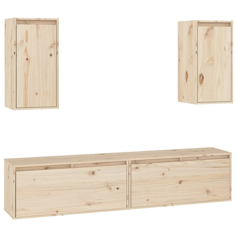 TV Cabinets 4 pcs Solid Wood Pine Payday Deals
