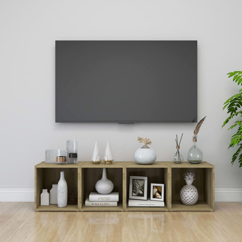 TV Cabinets 4 pcs Sonoma Oak 37x35x37 cm Engineered Wood Payday Deals