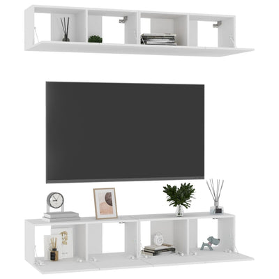 TV Cabinets 4 pcs White 80x30x30 cm Engineered Wood Payday Deals