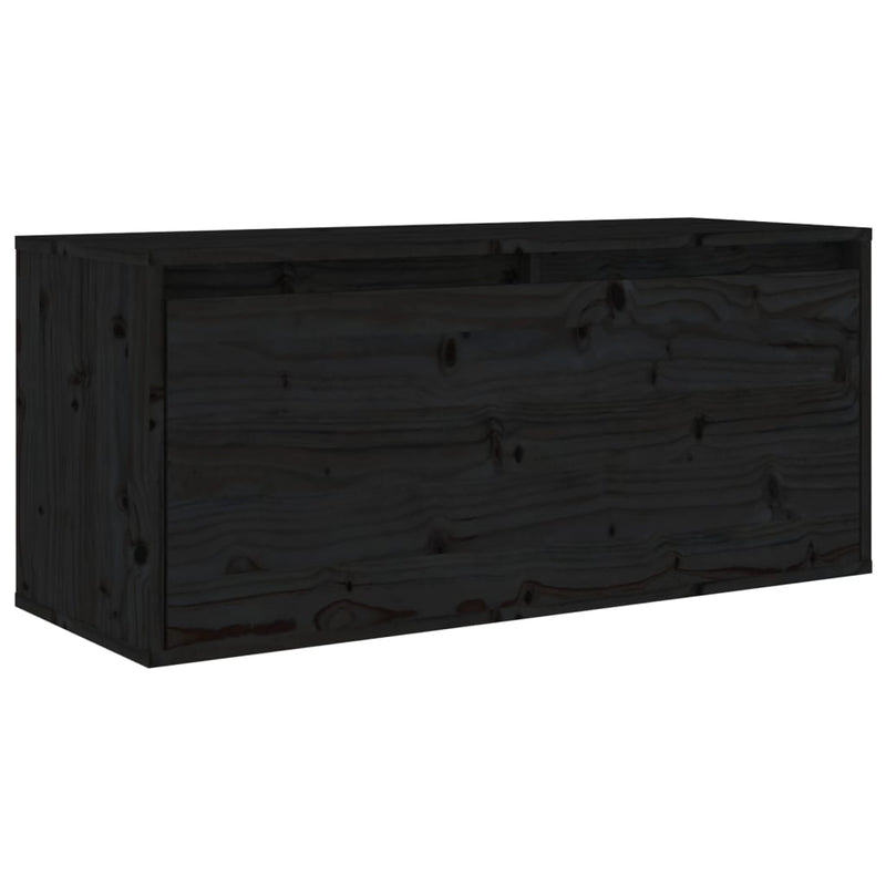 TV Cabinets 5 pcs Black Solid Wood Pine Payday Deals