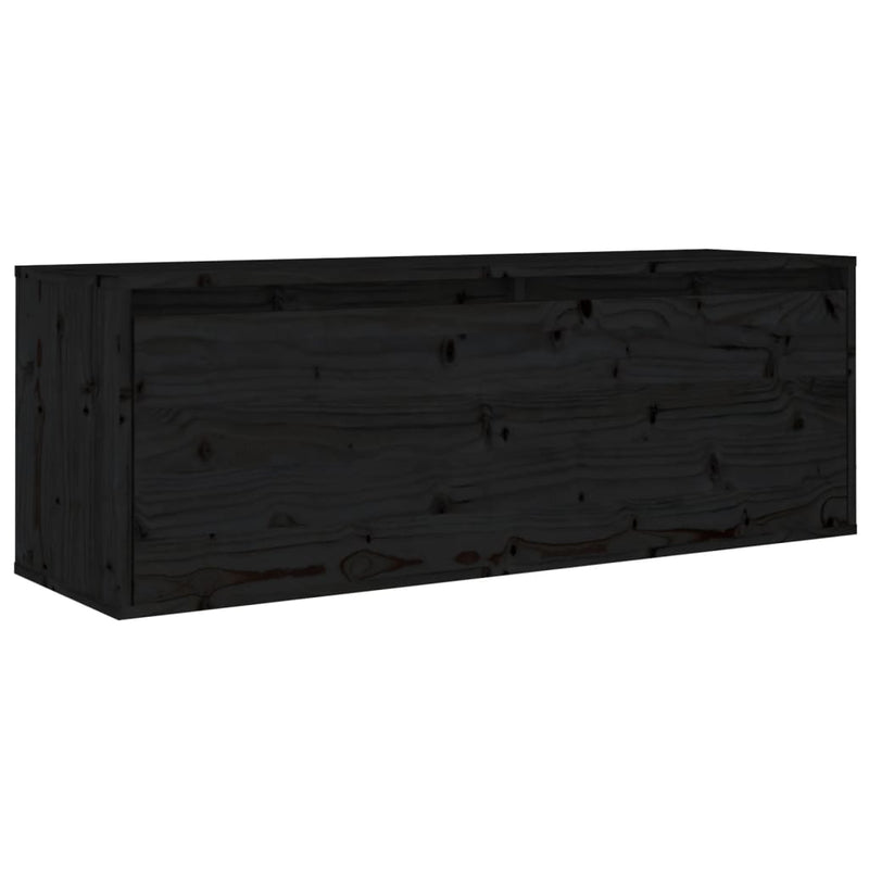 TV Cabinets 5 pcs Black Solid Wood Pine Payday Deals