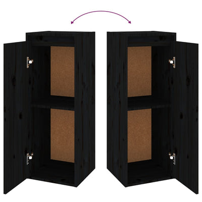 TV Cabinets 5 pcs Black Solid Wood Pine Payday Deals