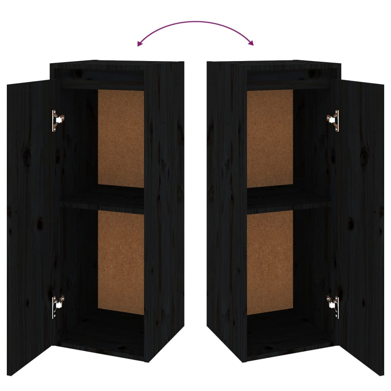 TV Cabinets 5 pcs Black Solid Wood Pine Payday Deals