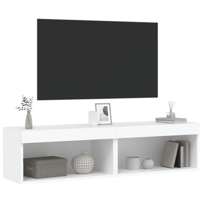 TV Cabinets with LED Lights 2 pcs White 60x30x30 cm Payday Deals
