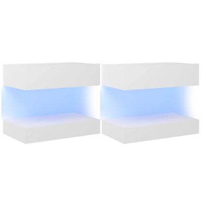 TV Cabinets with LED Lights 2 pcs White 60x35 cm Payday Deals