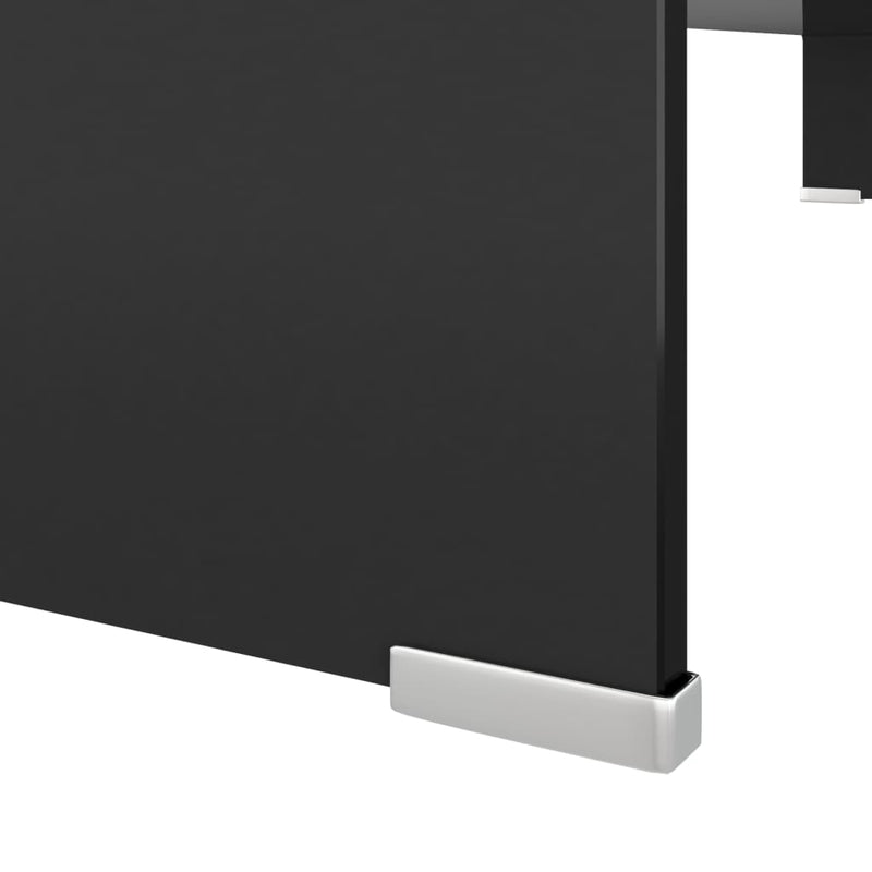 TV Stand/Monitor Riser Glass Black 100x30x13 cm Payday Deals