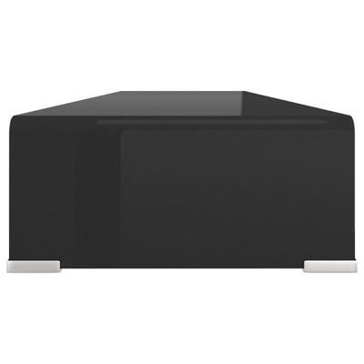 TV Stand/Monitor Riser Glass Black 110x30x13 cm Payday Deals
