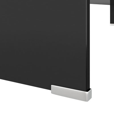 TV Stand/Monitor Riser Glass Black 110x30x13 cm Payday Deals