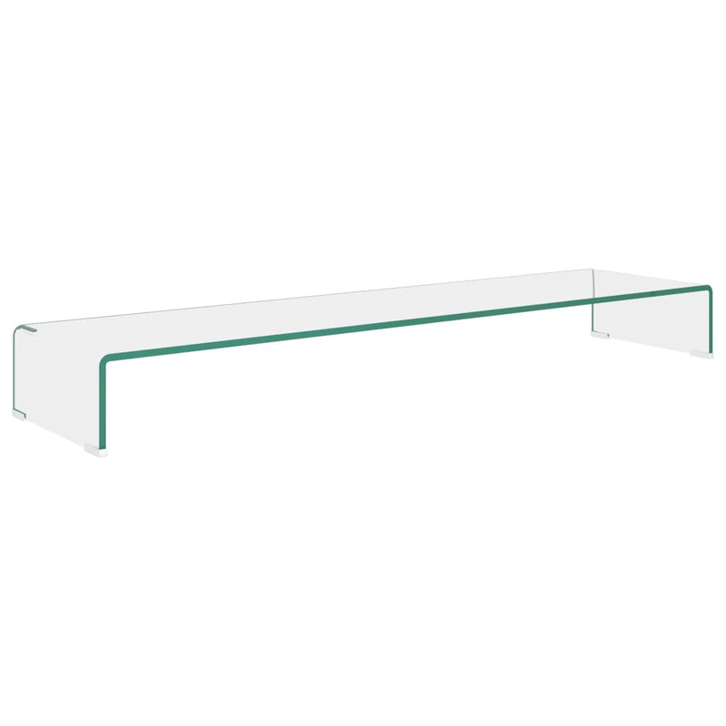 TV Stand/Monitor Riser Glass Clear 120x30x13 cm Payday Deals