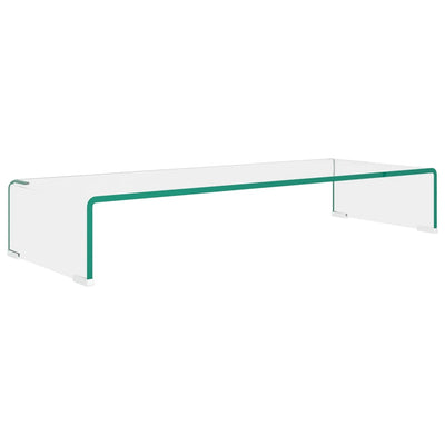 TV Stand/Monitor Riser Glass Clear 80x30x13 cm Payday Deals