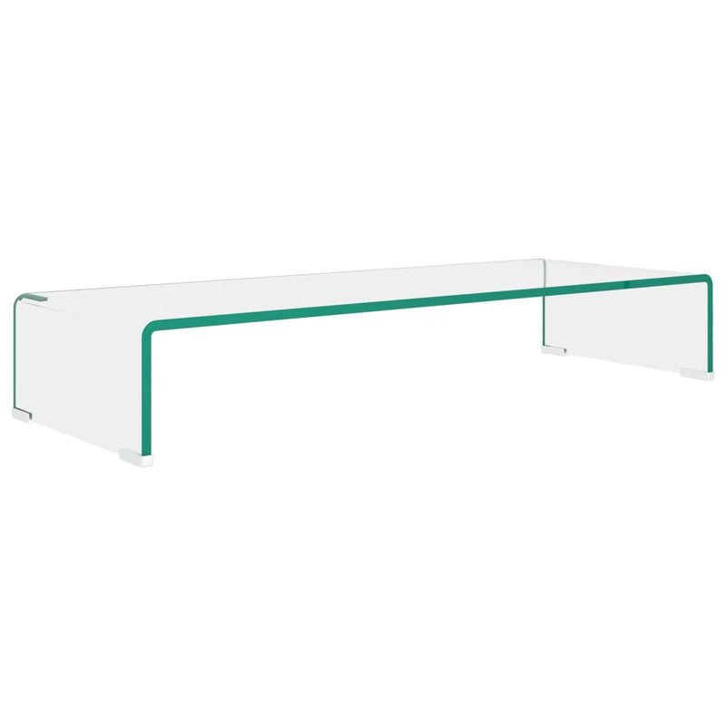 TV Stand/Monitor Riser Glass Clear 80x30x13 cm Payday Deals