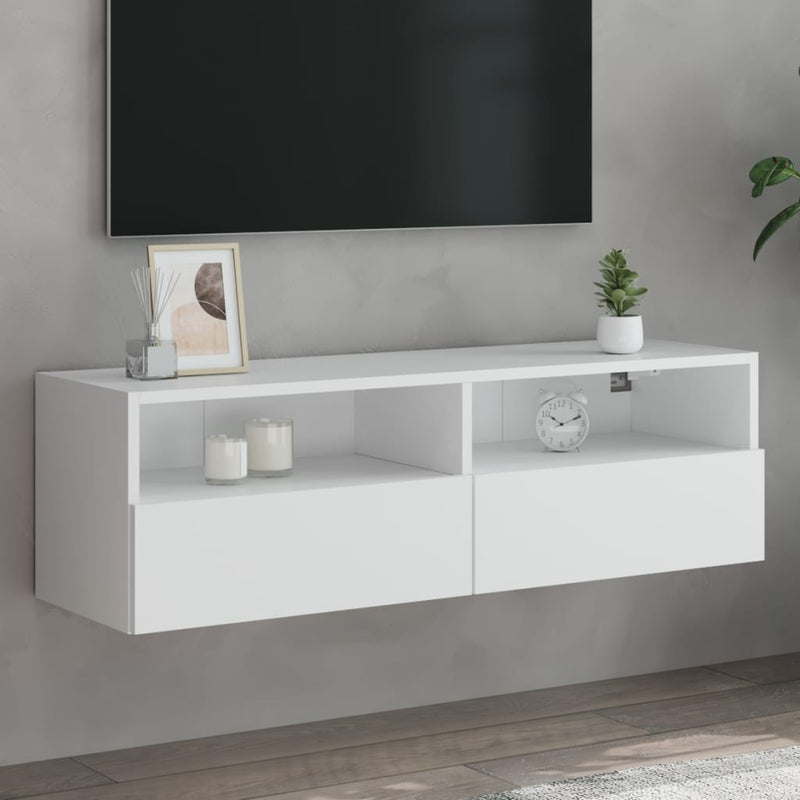 TV Wall Cabinet White 100x30x30 cm Engineered Wood Payday Deals