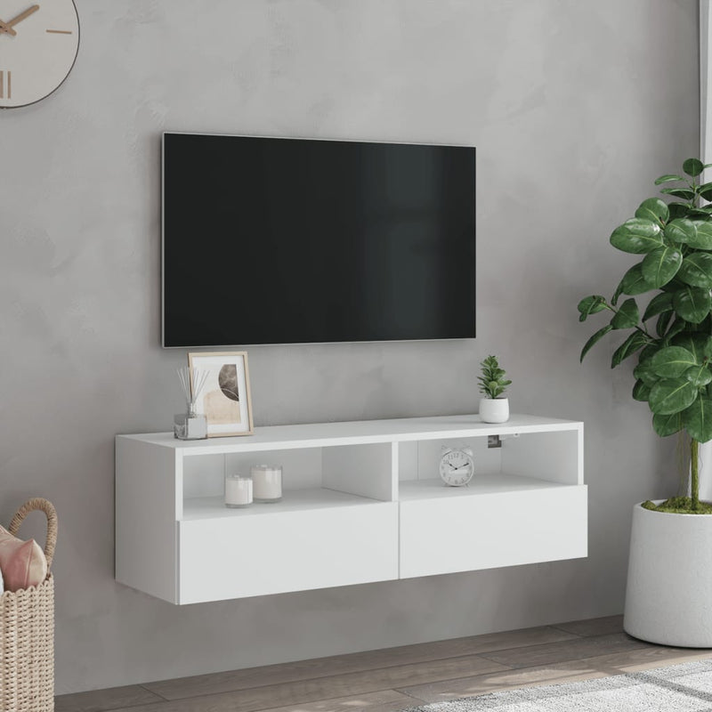 TV Wall Cabinet White 100x30x30 cm Engineered Wood Payday Deals