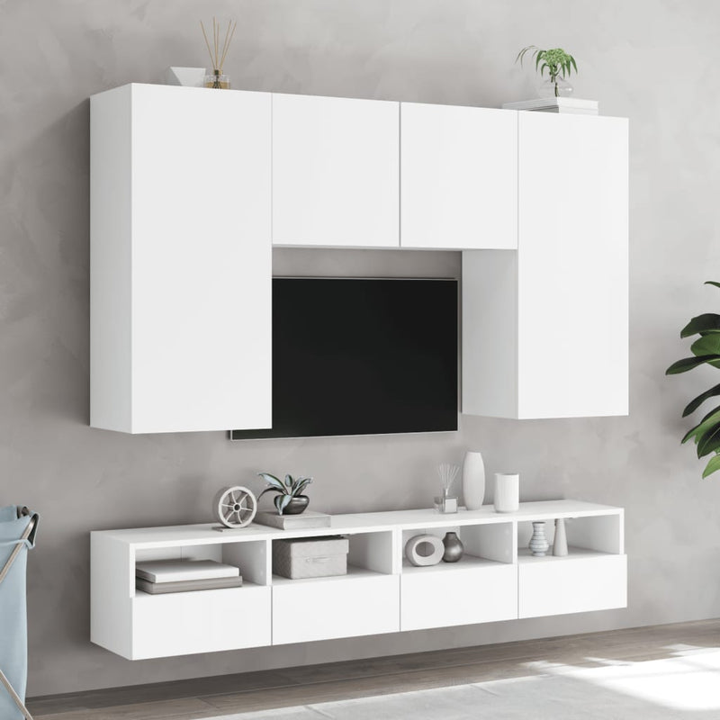 TV Wall Cabinet White 100x30x30 cm Engineered Wood Payday Deals