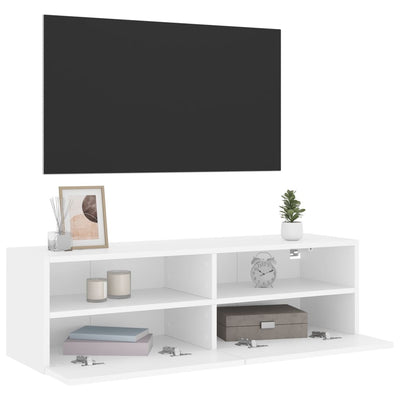 TV Wall Cabinet White 100x30x30 cm Engineered Wood Payday Deals
