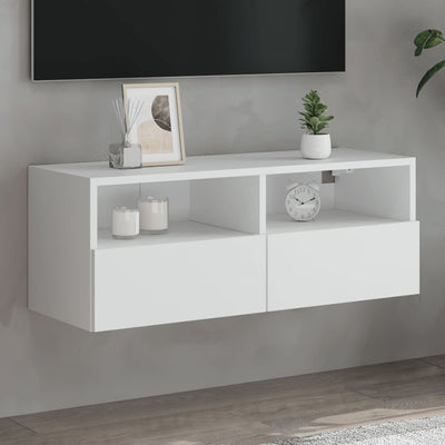 TV Wall Cabinet White 80x30x30 cm Engineered Wood