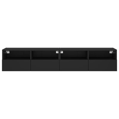 TV Wall Cabinets 2 pcs Black 80x30x30 cm Engineered Wood Payday Deals