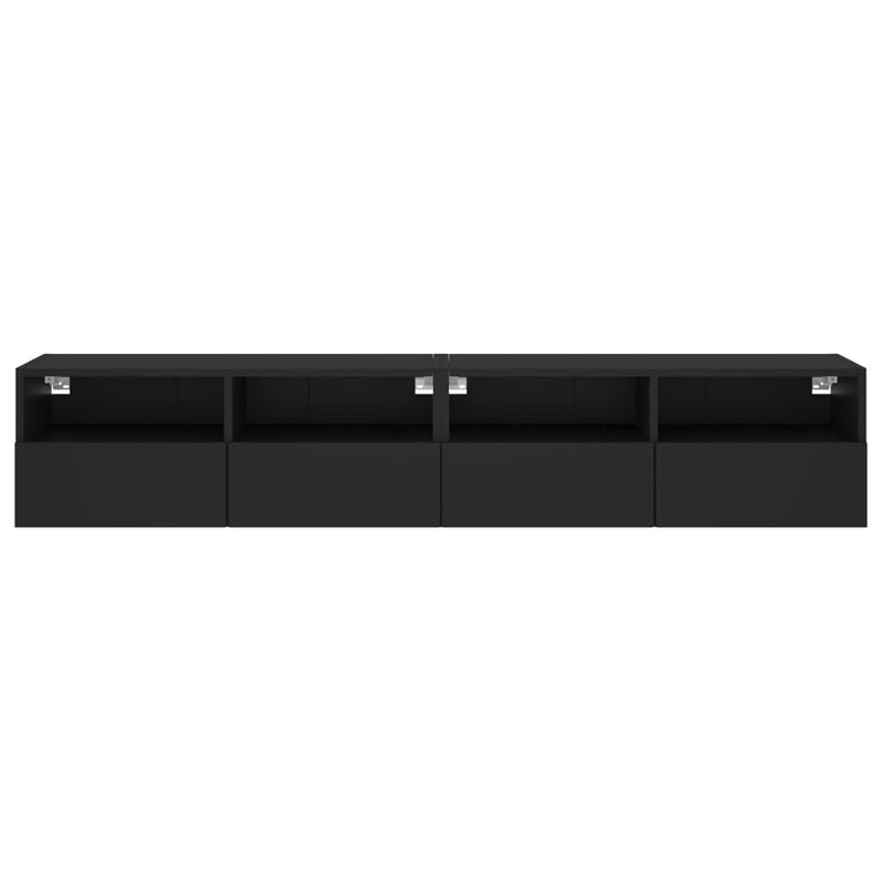 TV Wall Cabinets 2 pcs Black 80x30x30 cm Engineered Wood Payday Deals