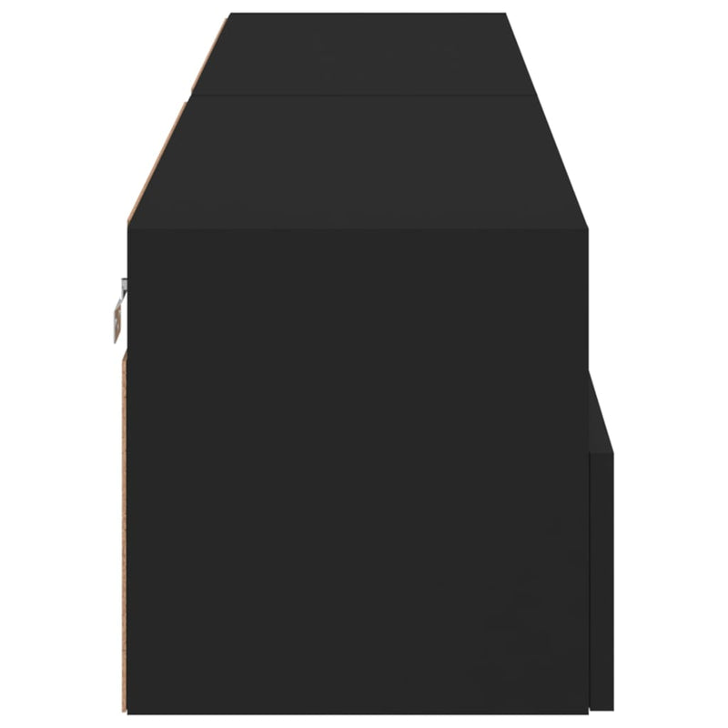 TV Wall Cabinets 2 pcs Black 80x30x30 cm Engineered Wood Payday Deals