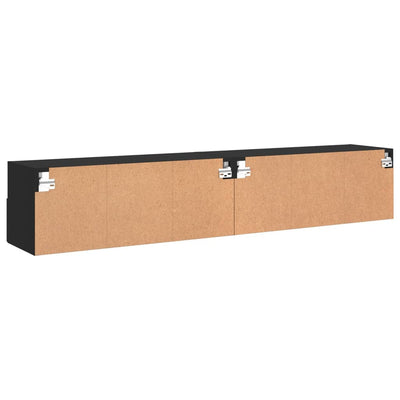 TV Wall Cabinets 2 pcs Black 80x30x30 cm Engineered Wood Payday Deals