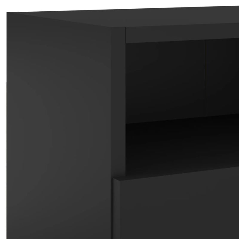 TV Wall Cabinets 2 pcs Black 80x30x30 cm Engineered Wood Payday Deals
