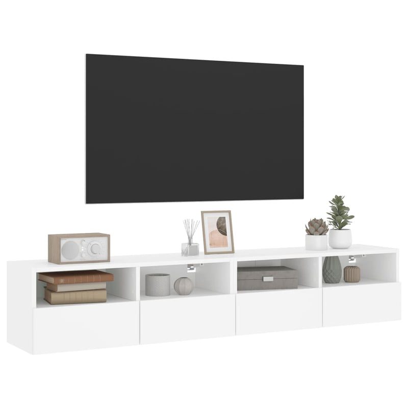 TV Wall Cabinets 2 pcs White 80x30x30 cm Engineered Wood Payday Deals
