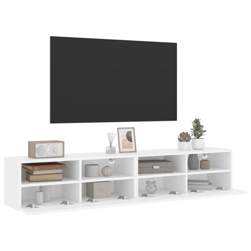 TV Wall Cabinets 2 pcs White 80x30x30 cm Engineered Wood Payday Deals