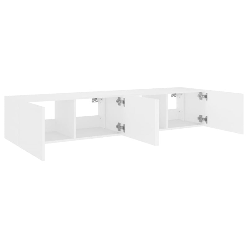 TV Wall Cabinets with LED Lights 2 pcs White 80x35x31 cm Payday Deals
