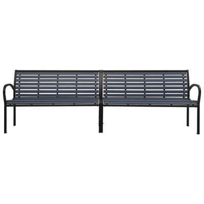 Twin Garden Bench 251 cm Steel and WPC Black Payday Deals