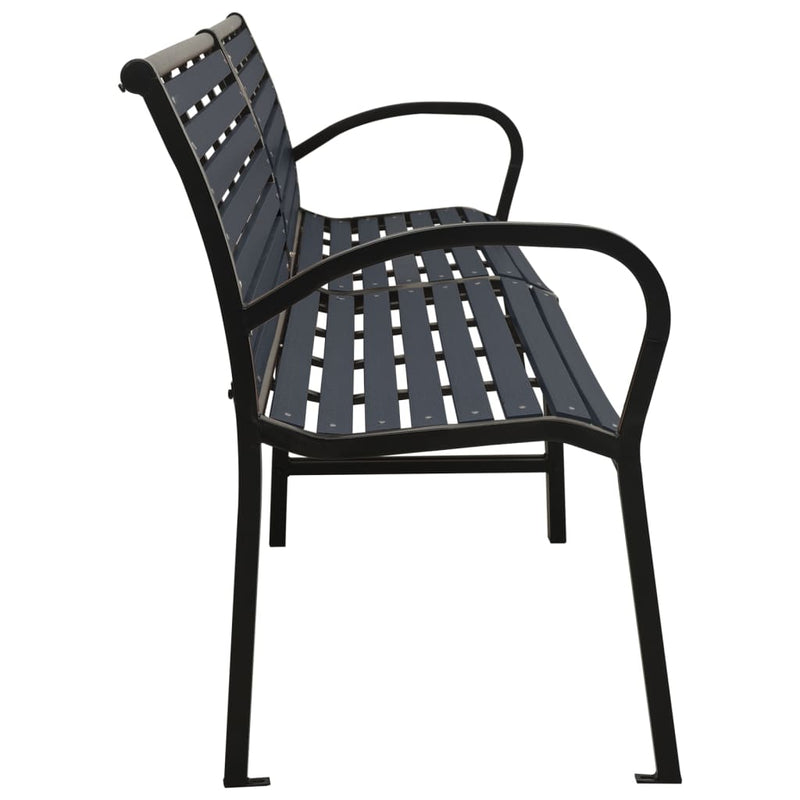 Twin Garden Bench 251 cm Steel and WPC Black Payday Deals