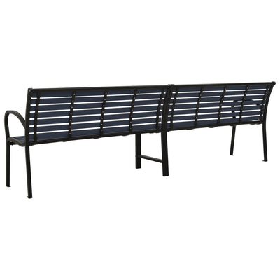 Twin Garden Bench 251 cm Steel and WPC Black Payday Deals