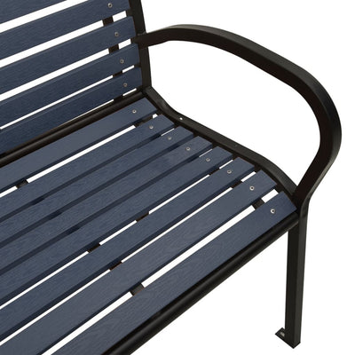 Twin Garden Bench 251 cm Steel and WPC Black Payday Deals