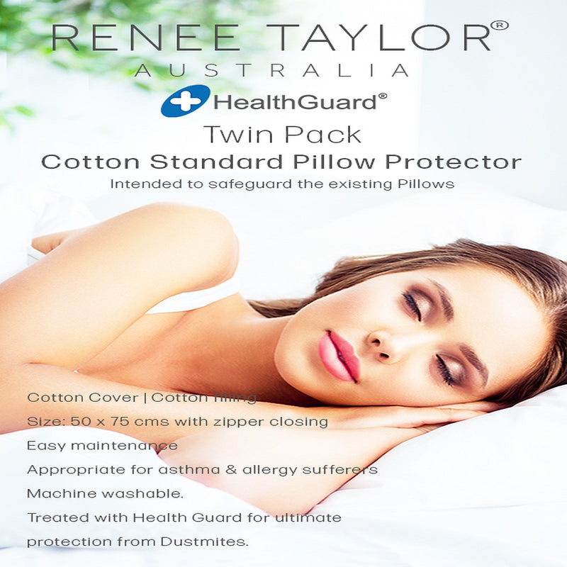 Twin Pack All Cotton Standard Pillow Protector by Renee Taylor Payday Deals