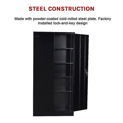 Two-Door Shelf Office Gym Filing Storage Locker Cabinet Safe Payday Deals