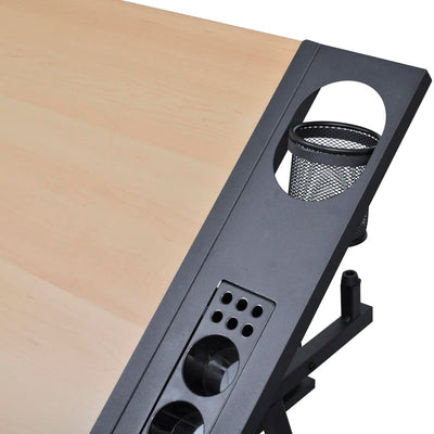Two Drawers Tiltable Tabletop Drawing Table with Stool Payday Deals