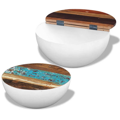 Two Piece Bowl Shaped Coffee Table Set Solid Reclaimed Wood Payday Deals