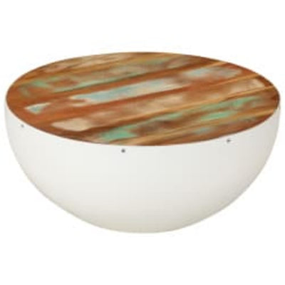 Two Piece Bowl Shaped Coffee Table Set Solid Reclaimed Wood Payday Deals