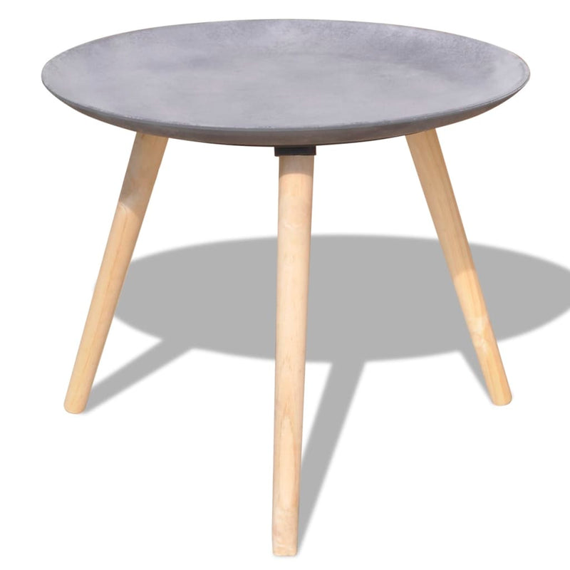 Two Piece Side Table/Coffee Table Set 55 cm&44 cm Concrete Grey Payday Deals