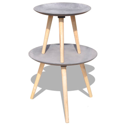 Two Piece Side Table/Coffee Table Set 55 cm&44 cm Concrete Grey Payday Deals